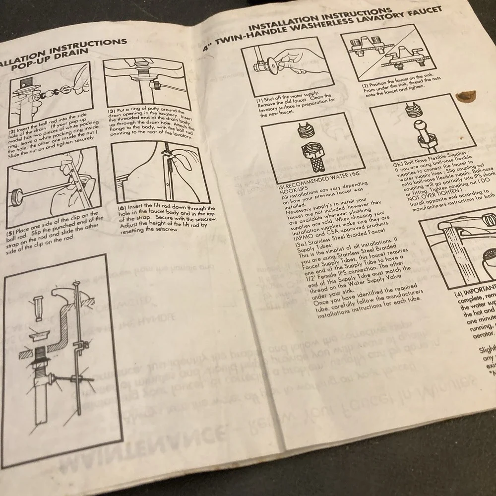 Aqua Source 24900 Lavatory Faucet Instruction Manual Guide Vtg